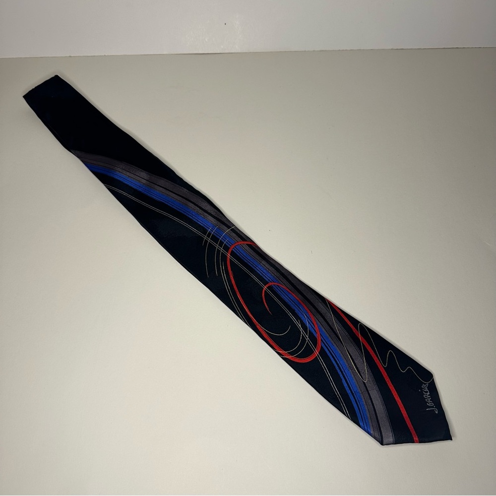 J. GARCIA Collectors Edition Men's “Snail Garden” Black Abstract Print Necktie